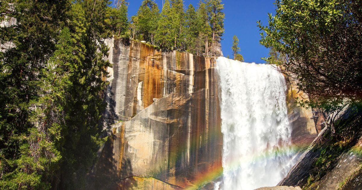 Rainbow at Vernal Falls, one of the most beautiful California Nature Spots