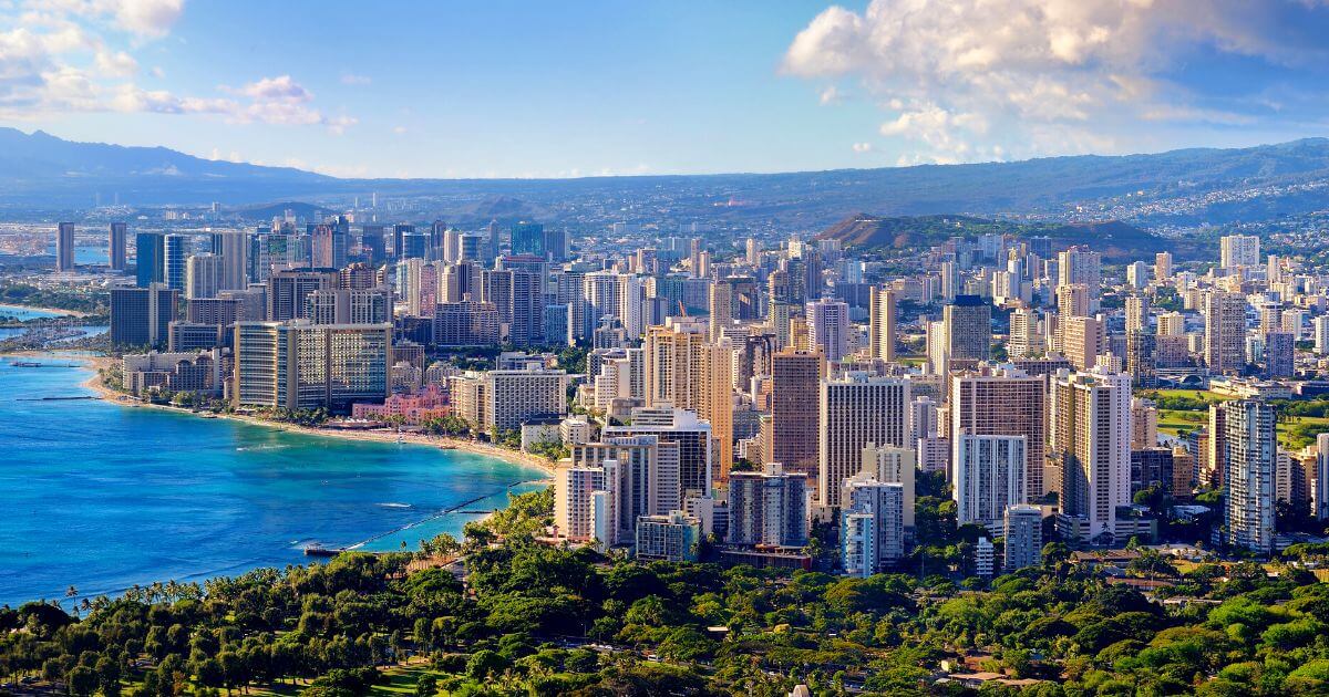 Spectacular View of Honolulu City, Oahu